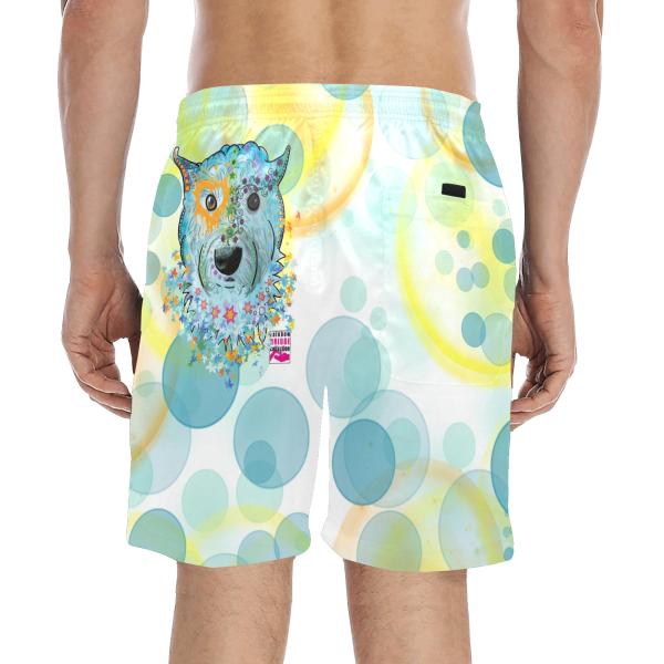 Badehose mit Hundemotiv Anton - Badehose, Shorts, Strand, bunt, Swimwear, Bademode, Mix, Mischling, West Highland Terrier