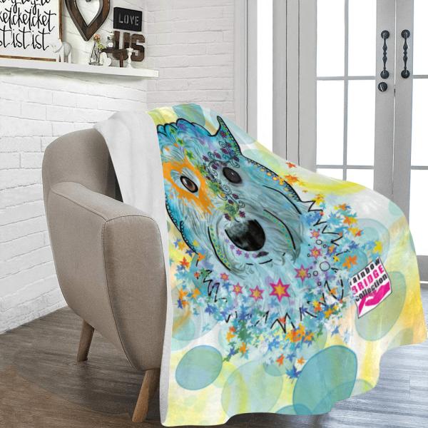 Decke Anton -  Fleecedecke, kuschlig, weich, bunt, Motive in Digitaler Popart, 152cm x 203cm, bunt, West Highland White Terrier, Westi