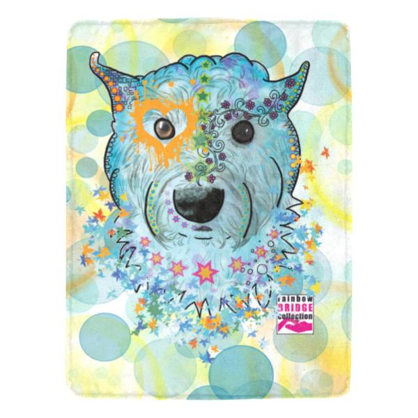 Decke Anton -  Fleecedecke, kuschlig, weich, bunt, Motive in Digitaler Popart, 152cm x 203cm, bunt, West Highland White Terrier, Westi