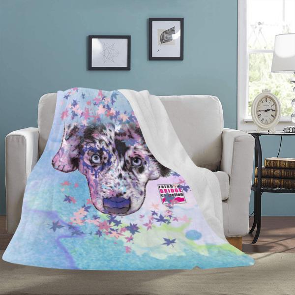 Decke Aussie  -  Fleecedecke, kuschlig, weich, bunt, Motive in Digitaler Popart, 152cm x 203cm, bunt, Australian Shepherd