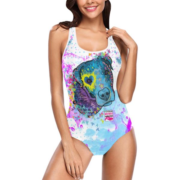 Badeanzug Hundemotiv Boogie -  85% Polyester, 15% Spandex, Wasserecht, mit Innenfutter, bunt, Größe XS-5XL, BademodeAmStaff, Staff, Staffordshire, SOKA, Listenhund,