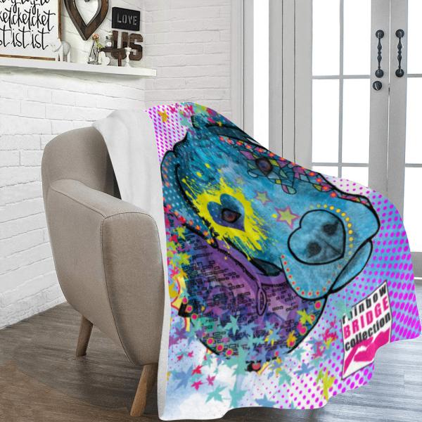 Decke Boogie -  Fleecedecke, kuschlig, weich, bunt, Motive in Digitaler Popart, 152cm x 203cm, bunt, Staff, Amstaff, Staffordshire, Soka, Listenhund, Bollerkopf, Mix