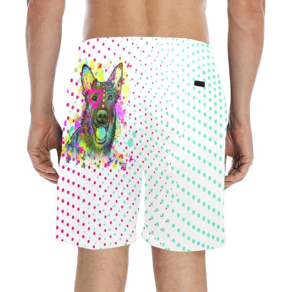 Badehose mit Hundemotiv Bootsmann - Badehose, Shorts, Strand, bunt, Swimwear, Schäferhund, German Sheppered, Dog, Mix