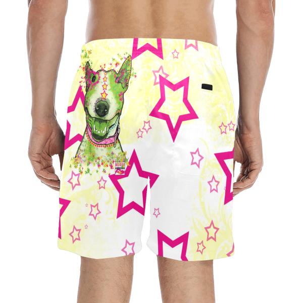 Badehose mit Hundemotiv Bärbel - Badehose, Shorts, Strand, bunt, Swimwear, Bademode, Bullterrier, Bulli, Mix, Mischling