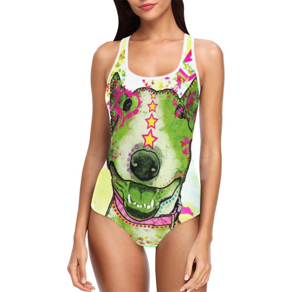 Badeanzug mit Lieblingsmotiv von RBC - 85% Polyester, 15% Spandex, Wasserecht, mit Innenfutter, bunt