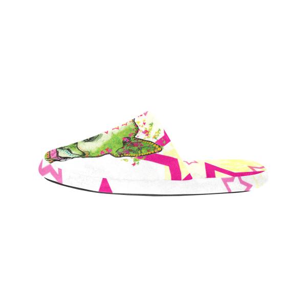 Hauspuschen Hundemotiv Bärbel - Hausschuhe, Pantoffeln, Unisex, Grösse 35-43, bunt, Mischling, Mix, Bullterrier, Bulli, SOKA, Listenhund