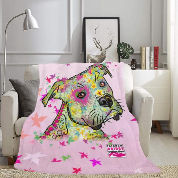 Decke Calli -   Fleecedecke, kuschlig, weich, bunt, Motive in Digitaler Popart, 152cm x 203cm, bunt, SOKA, Listenhund, AmStaff, Staff, Staffordshire, Pitbull, Pit, Bollerkopf, Bollerherz