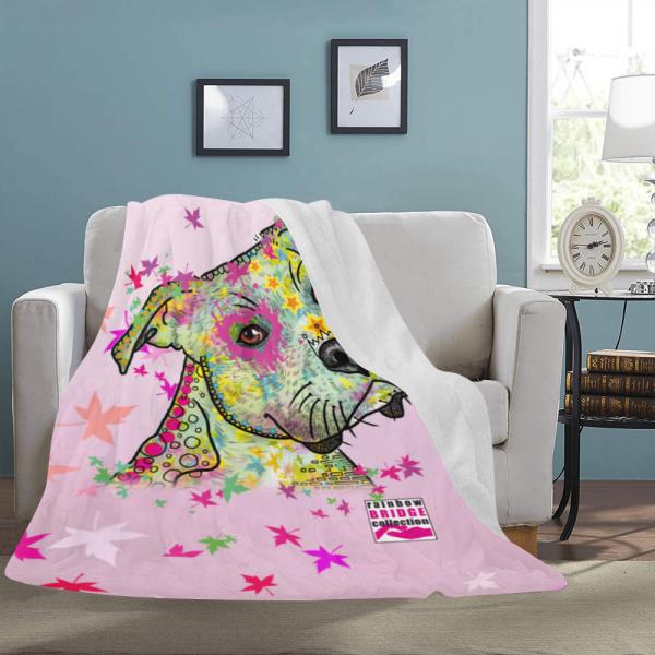 Decke Calli -   Fleecedecke, kuschlig, weich, bunt, Motive in Digitaler Popart, 152cm x 203cm, bunt, SOKA, Listenhund, AmStaff, Staff, Staffordshire, Pitbull, Pit, Bollerkopf, Bollerherz