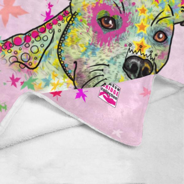 Decke Calli -   Fleecedecke, kuschlig, weich, bunt, Motive in Digitaler Popart, 152cm x 203cm, bunt, SOKA, Listenhund, AmStaff, Staff, Staffordshire, Pitbull, Pit, Bollerkopf, Bollerherz