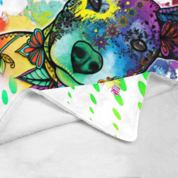 Decke Chiquito -  Fleecedecke, kuschlig, weich, bunt, Motive in Digitaler Popart, 152cm x 203cm, bunt, Ratonero Bodeguero Andaluz