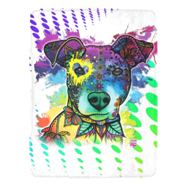 Decke Chiquito -  Fleecedecke, kuschlig, weich, bunt, Motive in Digitaler Popart, 152cm x 203cm, bunt, Ratonero Bodeguero Andaluz