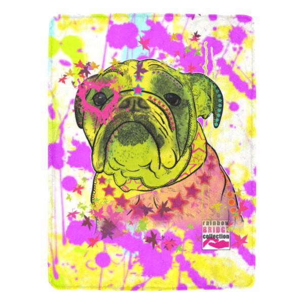Decke Cindy -  Fleecedecke, kuschlig, weich, bunt, Motive in Digitaler Popart, 152cm x 203cm, bunt, englische Bulldogge, english Bulldog, Bully