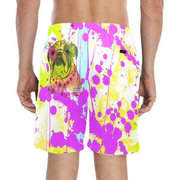 Badehose mit Hundemotiv Cindy - Badehose, Shorts, Strand, bunt, Swimwear, Bademode, Mix, Mischling, Englische Bulldogge, Bully