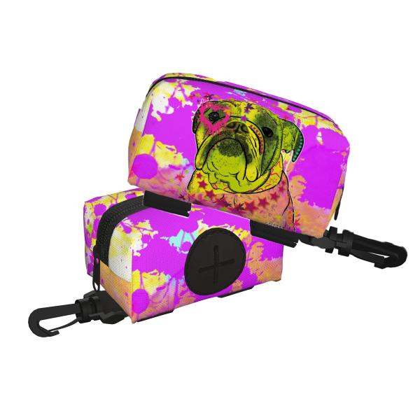 Kack & Pack mit Hundemotiv Cindy - Hundekottütentasche, Hundekotbeutelhalter, bunt, Polyster, Mischling, Mix, Englische Bulldogge, Bull