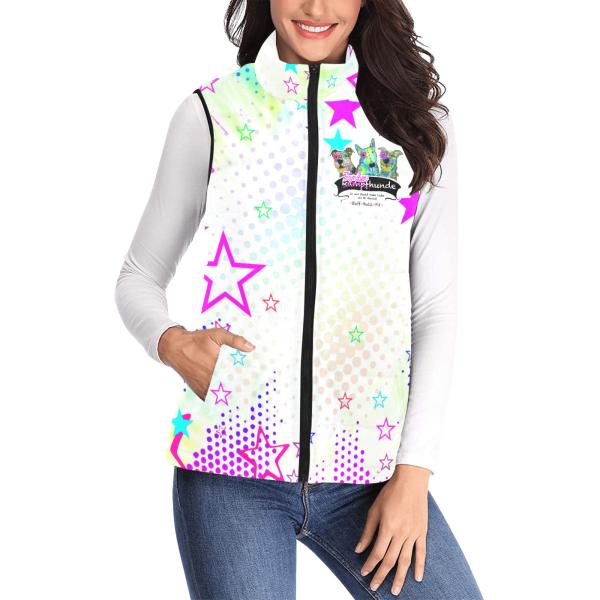 Weste mit Hundemotiv Familienhunde - 100 % Polyester, Wattiertes Futter, Ärmellos, bunt, Hundemotiv, AmStaff, Staff, Staffordshire, Pitbull, Pit, XXL Bully, Bullterrier, Bulli, SOKA, Listenhunde