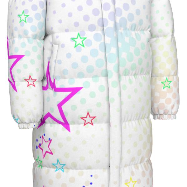 Warme Wintermantel mit Hundemotiv Familienhunde – Popart Hundemotiv, 90% Daunen, 10% Federn, bunt, stylisch, AmStaff, Staff, Staffordshire, Pitbull, Pit, Soka, XXL Bully, Größe XS- 4XL