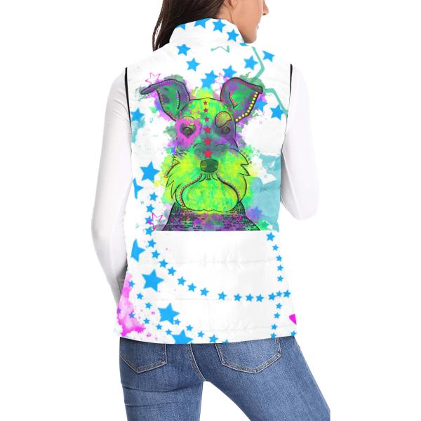 Weste mit Hundemotiv Fido - 100 % Polyester, Wattiertes Futter, Ärmellos, bunt, Hundemotiv, Mischling, Mix, Schnauzer, Zwergschnauzer