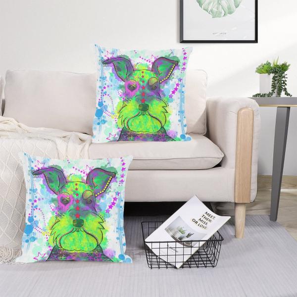 Sofakissen-Bezug Fido - Popart Hundeporträt, 50x50 cm, Baumwolle & Polyester, beidseitig bedruckt, waschbar