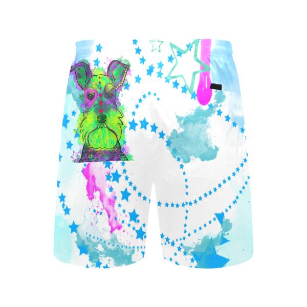 Badehose mit Hundemotiv Fido - Badehose, Shorts, Strand, bunt, Swimwear, Bademode, Mix, Mischling, Zwergschnauzer, Schnauzer