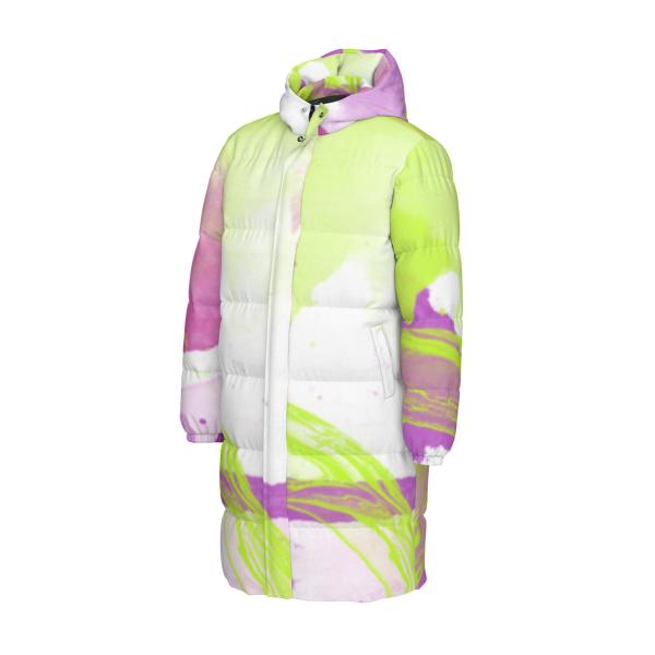 Warme Wintermantel mit Hundemotiv Giraffe– Popart Hundemotiv, 90% Daunen, 10% Federn, bunt, stylisch, Giraffe, Mammal, Steppengiraffe, Größe XS- 4XL