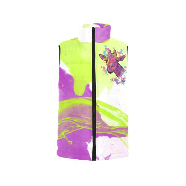 Weste mit Giraffe - 100 % Polyester, Wattiertes Futter, Ärmellos, bunt, Afrika, Afrikanisches Tier