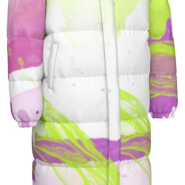 Warme Wintermantel mit Hundemotiv Giraffe– Popart Hundemotiv, 90% Daunen, 10% Federn, bunt, stylisch, Giraffe, Mammal, Steppengiraffe, Größe XS- 4XL