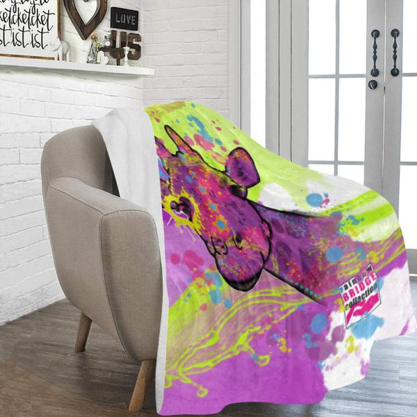 Decke Giraffe -  Fleecedecke, kuschlig, weich, bunt, Motive in Digitaler Popart, 152cm x 203cm, bunt, Afrikanisch, Langhals