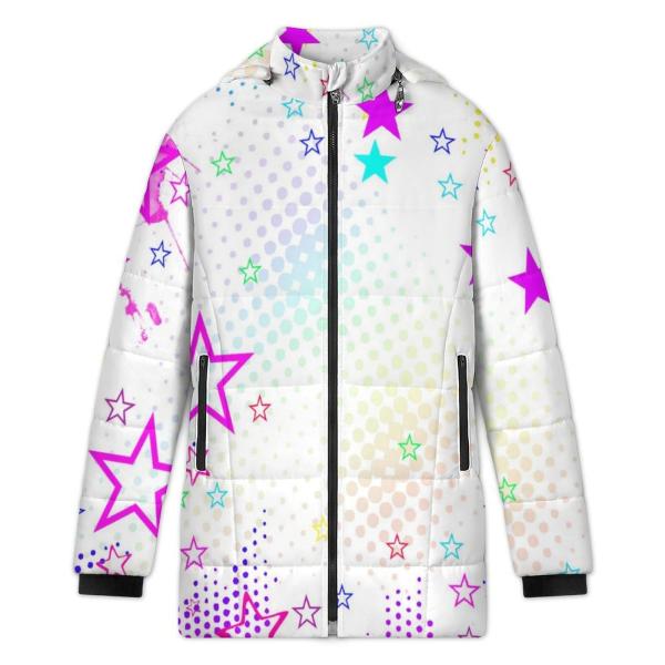 Warme Winterjacke mit Hundemotiv Hazel – Popart Hundemotiv, 96% Polyester, 4% Spandex Unisex CD, bunt, Größe S-6XL, AmStaff, Staff, Staffordshire, Pitbull