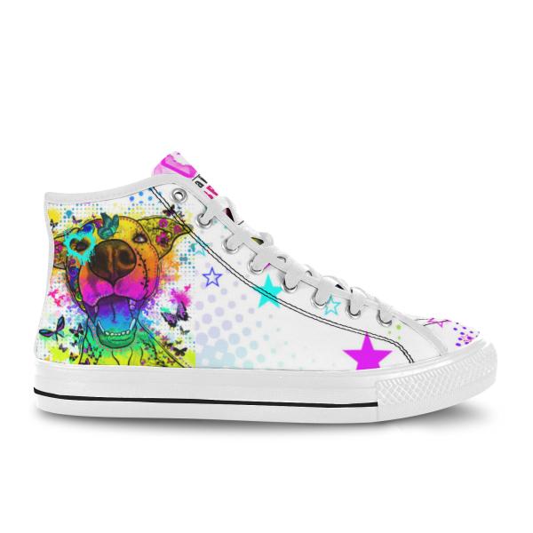 Sneaker mit Hundemotiv Hazel - Turnschuh, Sportschuh, bunt, Unisex, Grösse 36-46, Mischling, Mix, Staffordshire, AmStaff, Staff, SOKA, Listenhund