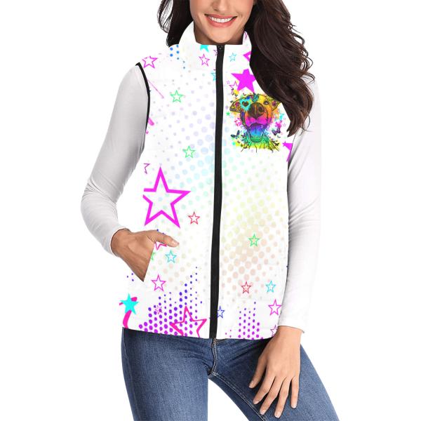 Weste mit Hundemotiv Hazel - 100 % Polyester, Wattiertes Futter, Ärmellos, bunt, Hundemotiv, AmStaff, Staff, Staffordshire, Pitbull, Pit