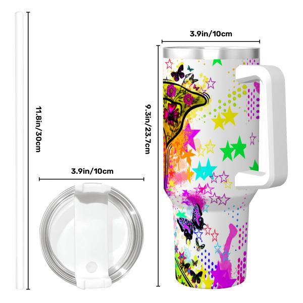 Tumbler mit Hundemotiv Hazel - Edelstahl, Becher, 1L, mit Strohhalm, bunt, Motive in Digitaler Popart, Mischling, Mix, AmStaff, Staffordshire, SOKA, Listenhund