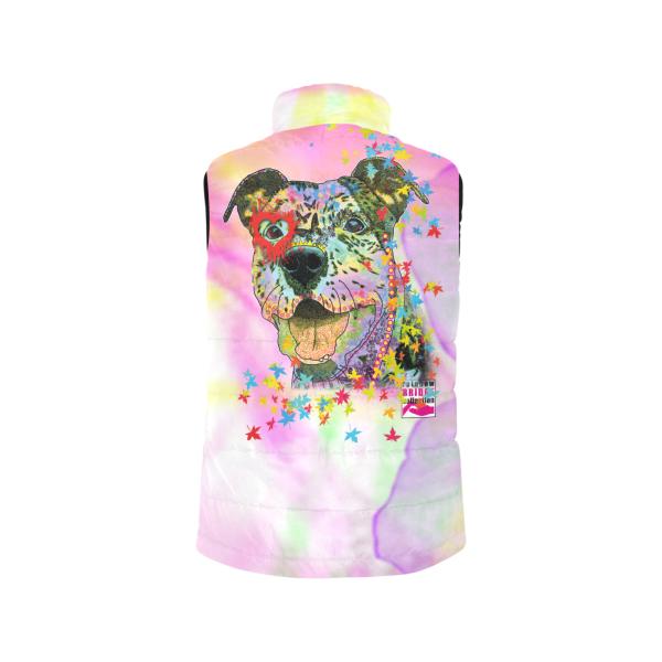 Weste mit Hundemotiv Hexe - 100 % Polyester, Wattiertes Futter, Ärmellos, bunt, Hundemotiv, AmStaff, Staff, Staffordshire, Pitbull, Pit