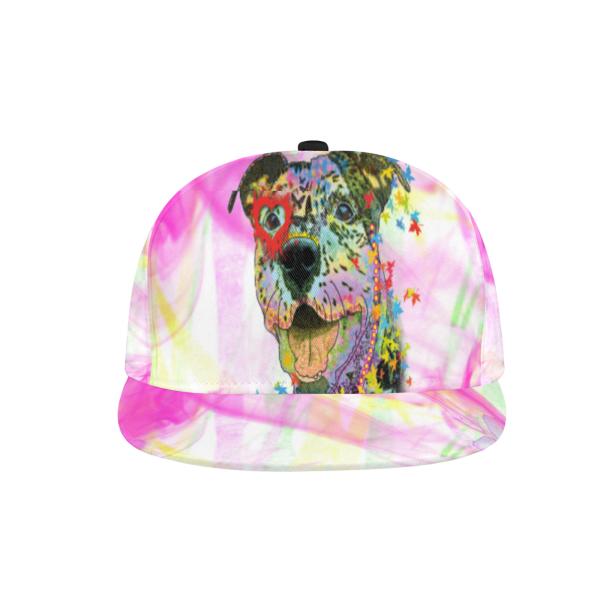 Trendige Damen & Herren Baseball Cap | Streetwear & Streetstyle Mütze mit bunten Hundemotiven der Rassen American Staffordshire Terrier, AmStaff, Staff, Staffi, Pitbull Terrier, Pit, Piti, Mischling, Mix, SOKA, Listenhund