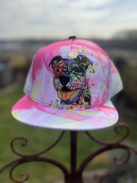 Trendige Damen & Herren Baseball Cap | Streetwear & Streetstyle Mütze mit bunten Hundemotiven der Rassen American Staffordshire Terrier, AmStaff, Staff, Staffi, Pitbull Terrier, Pit, Piti, Mischling, Mix, SOKA, Listenhund