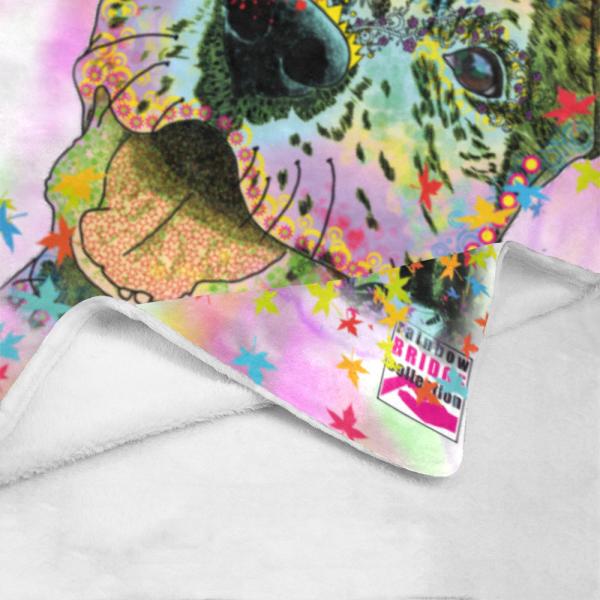 Decke Hexe -  Fleecedecke, kuschlig, weich, bunt, Motive in Digitaler Popart, 152cm x 203cm, bunt, Staff, Amstaff, Staffordshire, Soka, Listenhund, Bollerkopf, Mix