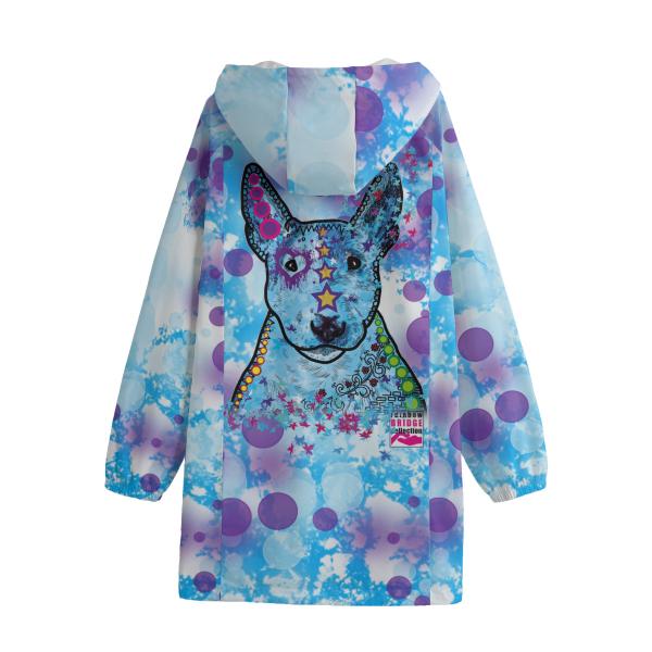 Regenjacke mit Hundemoiv Hunter von Hinten