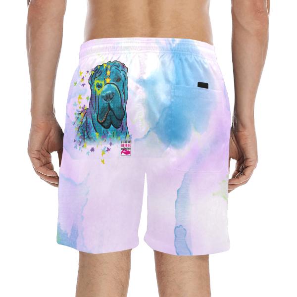 Badehose mit Hundemotiv Itchy - Badehose, Shorts, Strand, bunt, Swimwear, Bademode, Mix, Mischling, Shar Pei