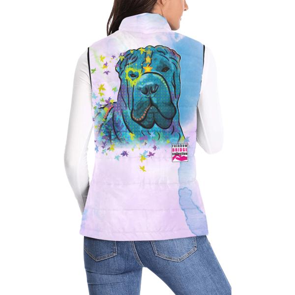 Weste mit Hundemotiv Itchy - 100 % Polyester, Wattiertes Futter, Ärmellos, bunt, Hundemotiv, Mischling, Mix, Shar Pei