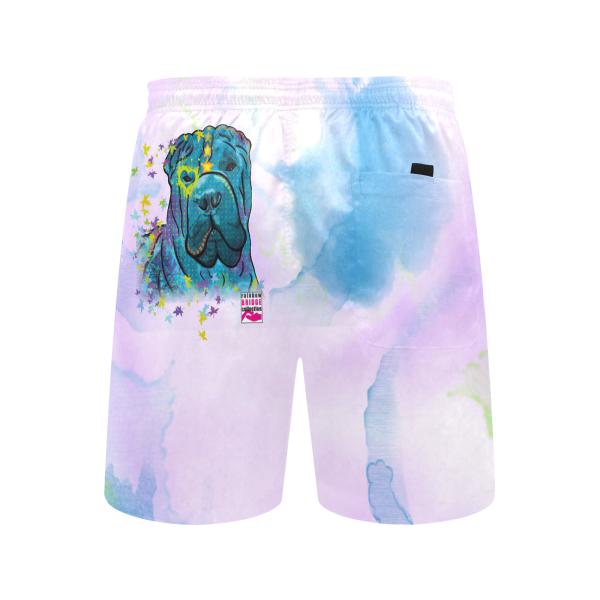 Badehose mit Hundemotiv Itchy - Badehose, Shorts, Strand, bunt, Swimwear, Bademode, Mix, Mischling, Shar Pei