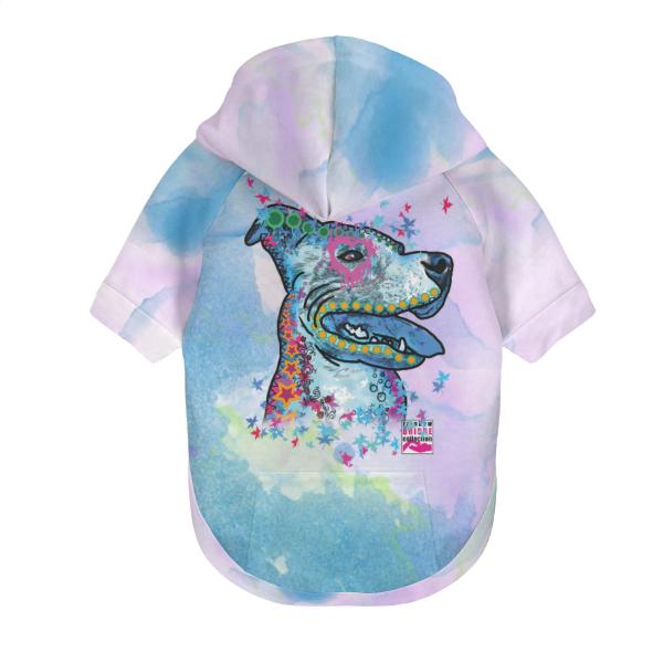 Hunde-Hoodie, Hundemotiv JayJay – bunte Popart, gemütlich, waschbar, Polyster