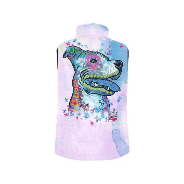 Weste mit Hundemotiv JayJay - 100 % Polyester, Wattiertes Futter, Ärmellos, bunt, Hundemotiv, AmStaff, Staff, Staffordshire, Pitbull, Pit