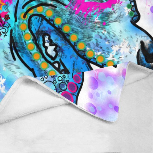 Decke JayJay -  Fleecedecke, kuschlig, weich, bunt, Motive in Digitaler Popart, 152cm x 203cm, bunt, Staff, Amstaff, Staffordshire, Soka, Listenhund, Bollerkopf, Mix