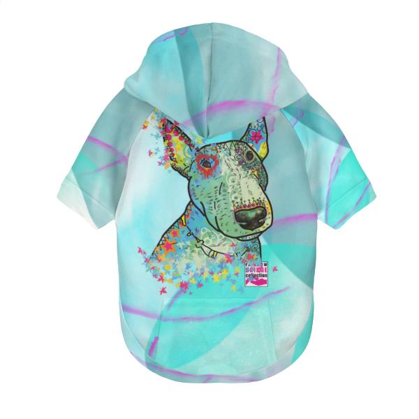 Hunde-Hoodie, Hundemotiv Kalli– bunte Popart, gemütlich, waschbar, Polyester