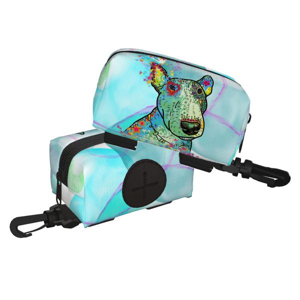 Kack & Pack mit Hundemotiv Kalli - Hundekottütentasche, Hundekotbeutelhalter, bunt, Polyster, Bullterrier, Bulli, SOKA, Listenhund, Mischling, Mix