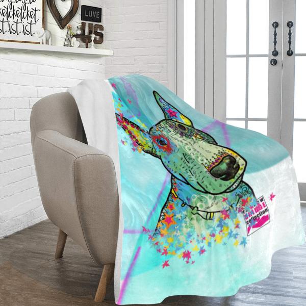Decke Kalli -  Fleecedecke, kuschlig, weich, bunt, Motive in Digitaler Popart, 152cm x 203cm, bunt, Mini,Bullterrier, Bulli