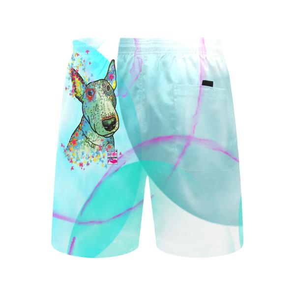 Badehose mit Hundemotiv Kalli - Badehose, Shorts, Strand, bunt, Swimwear, Bademode, Bullterrier, Bulli, Mix, Mischling