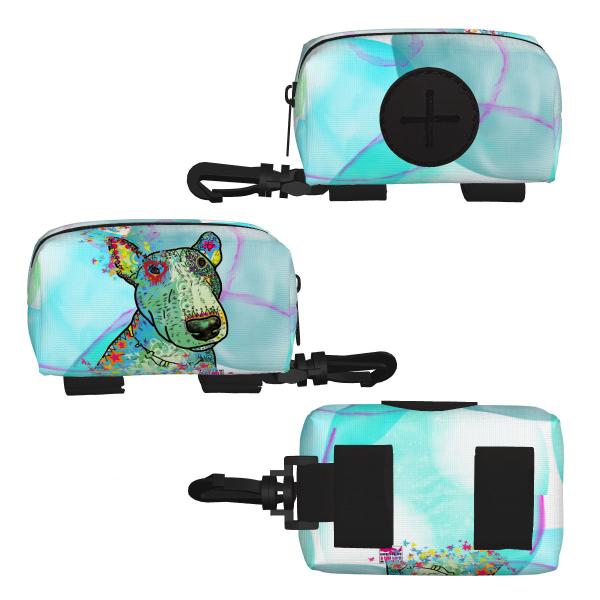 Kack & Pack mit Hundemotiv Kalli - Hundekottütentasche, Hundekotbeutelhalter, bunt, Polyster, Bullterrier, Bulli, SOKA, Listenhund, Mischling, Mix