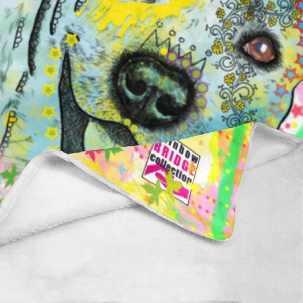 Decke Kiki -  Fleecedecke, kuschlig, weich, bunt, Motive in Digitaler Popart, 152cm x 203cm, bunt, Staff, Amstaff, Staffordshire, Soka, Listenhund, Bollerkopf, Mix