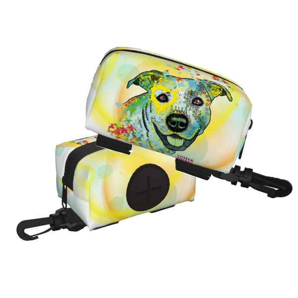 Kack & Pack mit Hundemotiv Kiki - Hundekottütentasche, Hundekotbeutelhalter, bunt, Polyster, Amstaff, Staff, Staffordshire, SOKA, Listenhund, Mischling, Mix