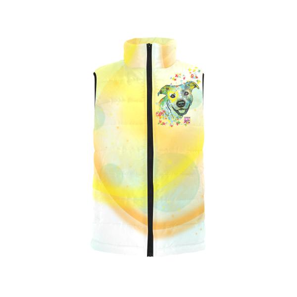 Weste mit Hundemotiv Kiki - 100 % Polyester, Wattiertes Futter, Ärmellos, bunt, Hundemotiv, AmStaff, Staff, Staffordshire, Pitbull, Pit